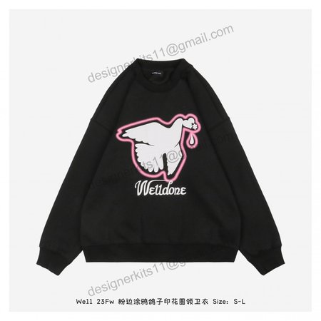 We11Done Crew Neck Hoodie Crew Neck 23Fw~Size:S-L~#HA0QB45324250~