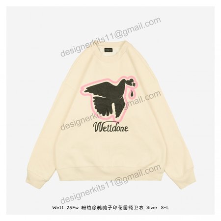 We11Done Crew Neck Hoodie Crew Neck 23Fw ~#HA0QB45324250~Size:S-L~