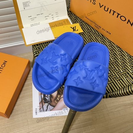 waterfront mule blue slides