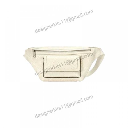 Gg Embossed Belt Bag In White Gg Embossed Leather GBB018