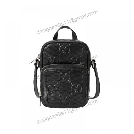 Gg Embossed Mini Bag In Black Leather GMB017