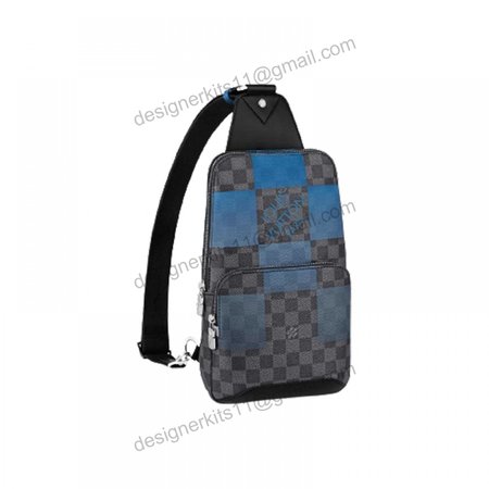 Avenue Sling Bag Blue Damier Graphite Giant Canvas LMB043