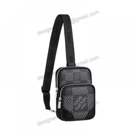 Amazone Slingbag Gray Damier Graphite 3D Coated Canvas - LMB013