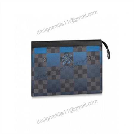 Pochette Voyage MM Damier Graphite Canvas In Blue - PB04