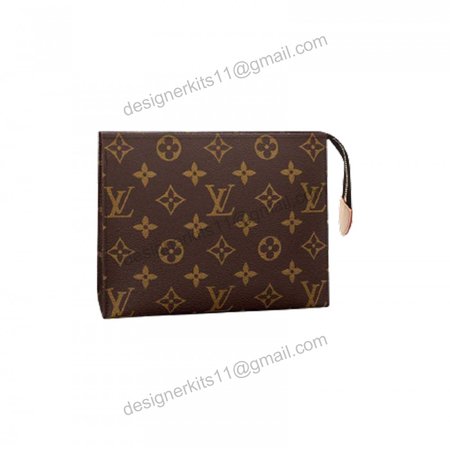 Toiletry Pouch 19 Monogram Canvas In Brown LP48