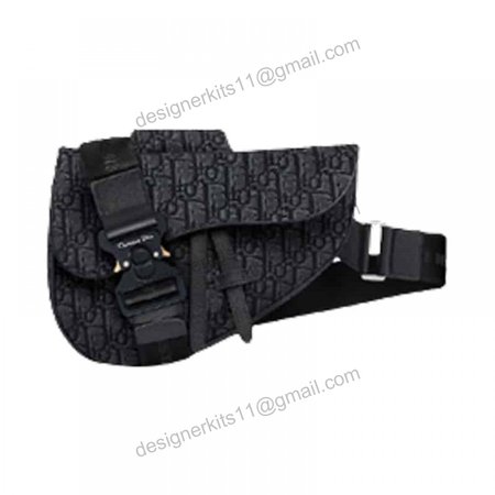 SADDLE BAG BLACK DIOR OBLIQUE JACQUARD