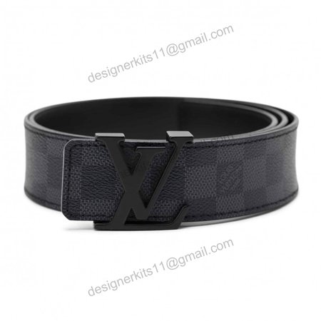 belt initiales damier graphite black grey - b30