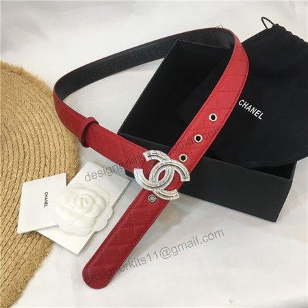 chanel logo buckle belt