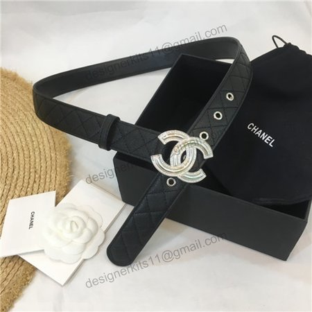 chanel logo buckle belt