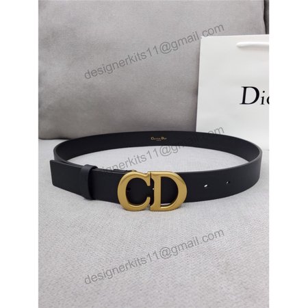 dior CD black leather belt