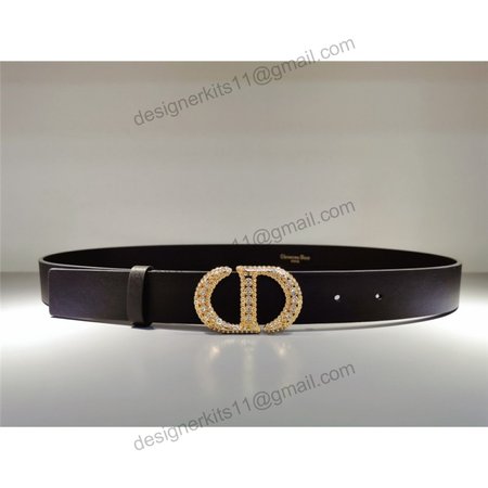 dior CD black leather belt