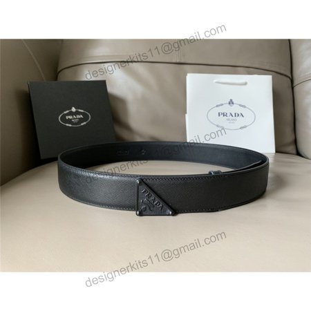 Prada saffiano 40mm leather belt black