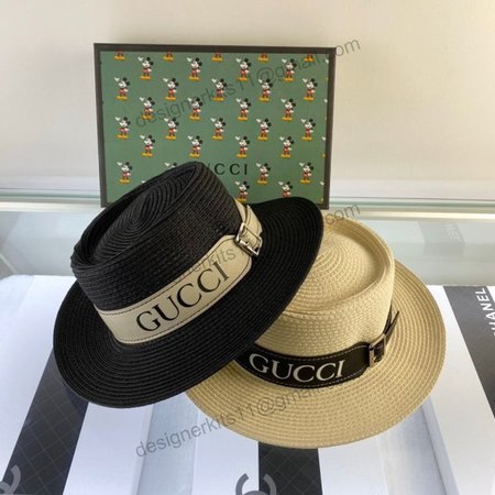 Hat_Gucci Belt design straw hat