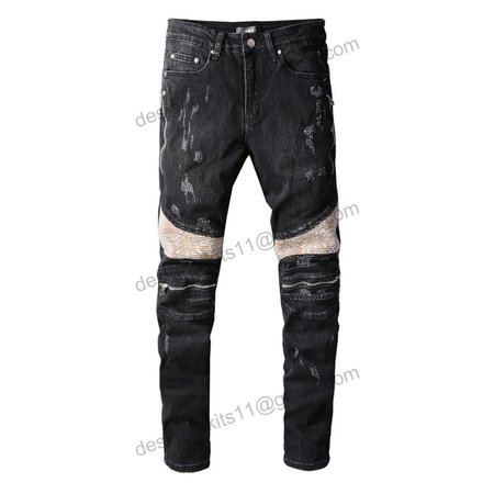 Amiri Bandanna Jeans Black / Tan