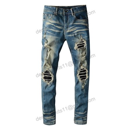 Amiri Blasted Rip Jeans Dark Blue