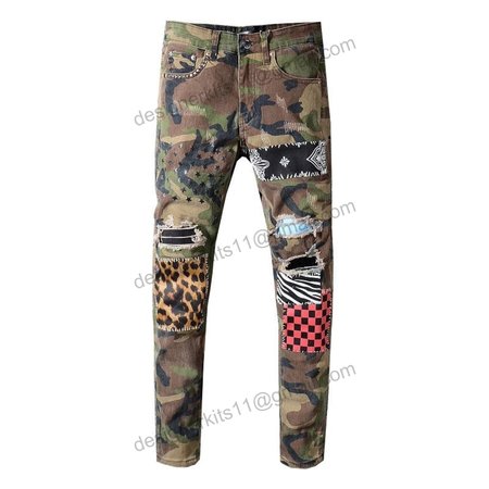 Amiri Camo Patch Jeans