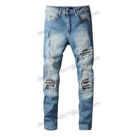 Amiri Design Rip Jeans Light blue / Black