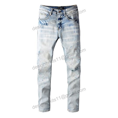 Amiri Splatter Jeans White