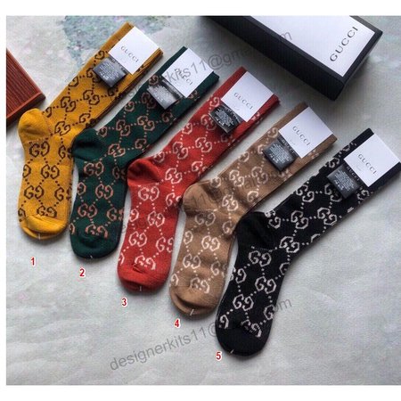 Gucci Socks (5 Pairs) Should Be Match With Shoes Or Clothes